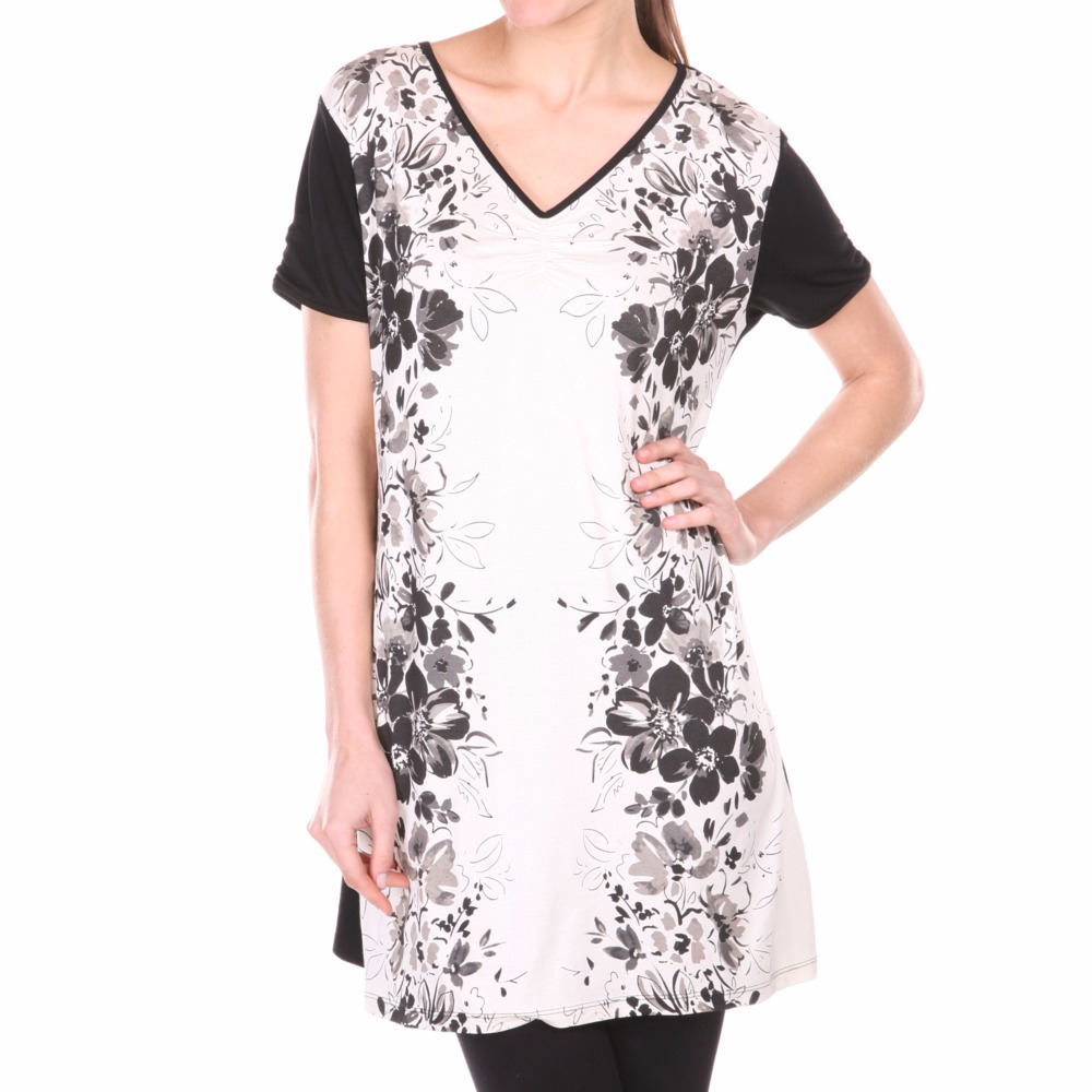 NWT‎ GIZEL BOUTIQUE floral  short sleeve tunic
